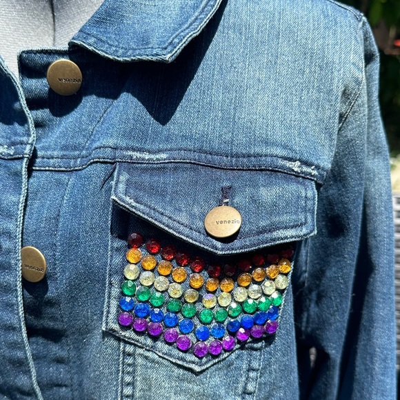 PRIDE Rainbow Jean Jacket - Picture 6 of 9